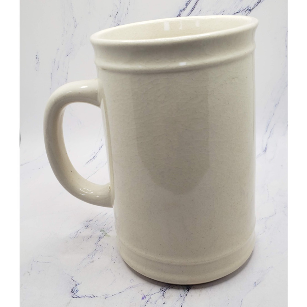 Black and Ivory Ceramic Porcelain Vintage 5 Cent Beer Mug - Picture 3 of 8
